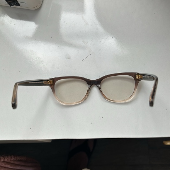 Coach HC6187 eyeglasses - transparent brown gradient with navy blue temples main image 13